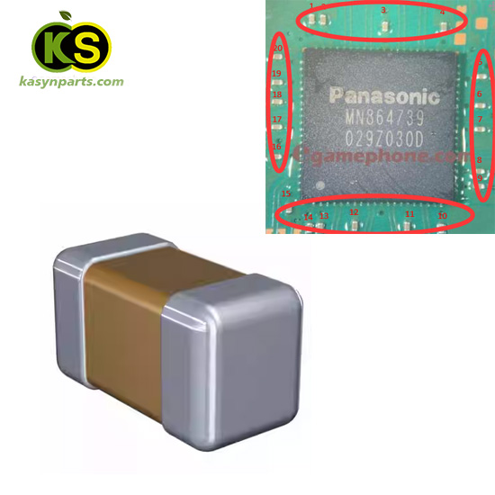 PS5 board HDMI IC MN864739 capacitors arround 6.3v