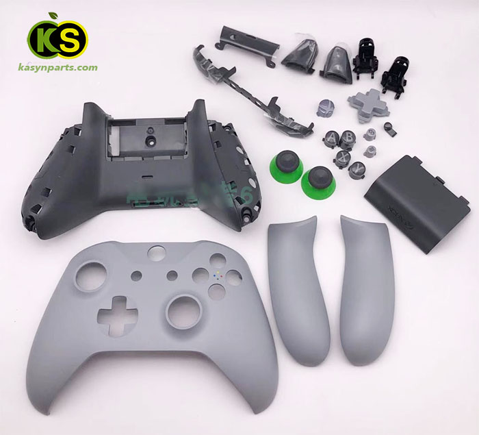 Xbox Wireless Controller Grey/Green Full Shell Housing grips Case buttons kit Replacement