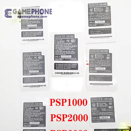 PSP1000 sticker Seal PSP2000 PSP3000 labeling battery label warranty label barcode