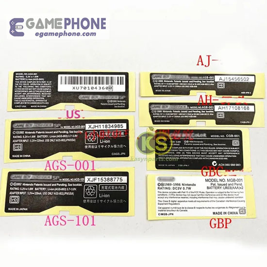 GameBoy Advance GBA GBC GBP GBASP Label Sticker Warranty AGS-101 001 2PCS/LOT