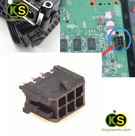 Black connector 6 Circuits for xbox one slim power block motherboard replacement