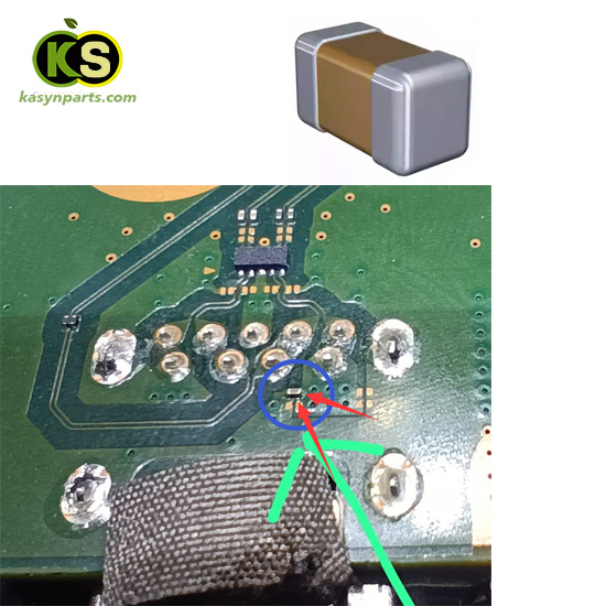 PS5 board rear USB-port right side Capacitors