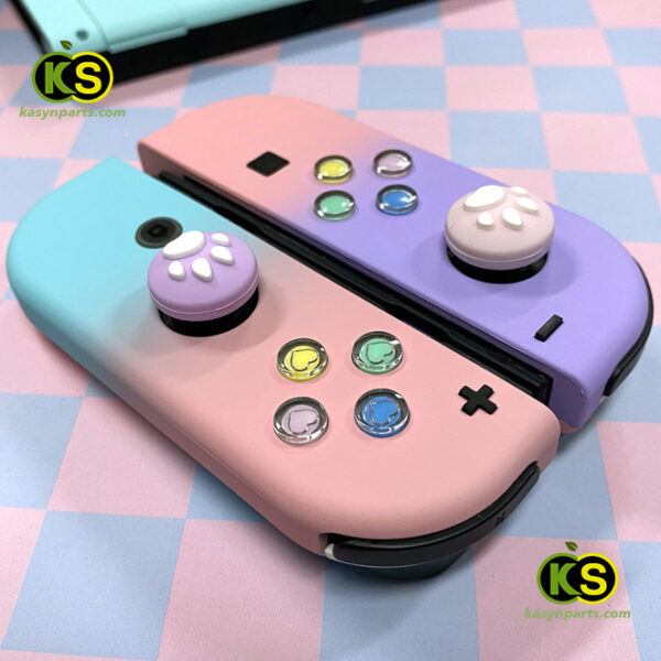 NS Switch Joycon cute Crystal ABXY Keys Buttons Cat Paw Thumb Grip Caps Replacement