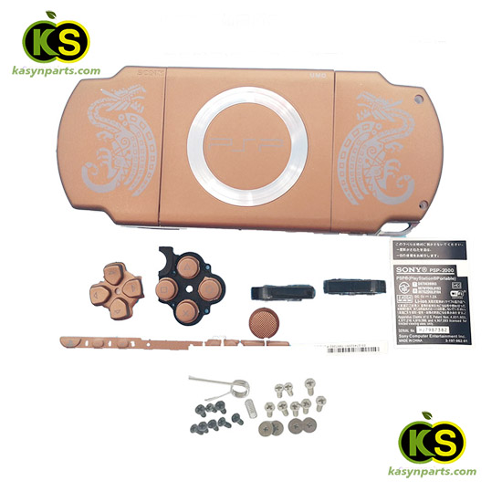 PSP 2000  Monster Hunter 2nd Full Housing Shell Case Buttons Screw Stickers Replacement