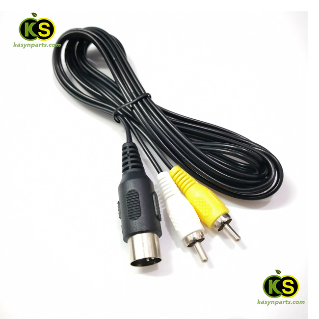 Sega Genesis 1 Standard AV RCA Audio TV Connection Cord - 6 Feet Cable