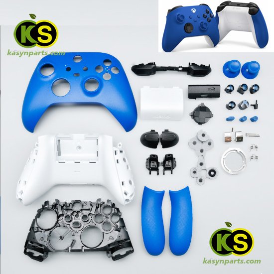 Full set shell case grips buttons custom Shock Blue for Xbox Series X|S 1914 controller replacement