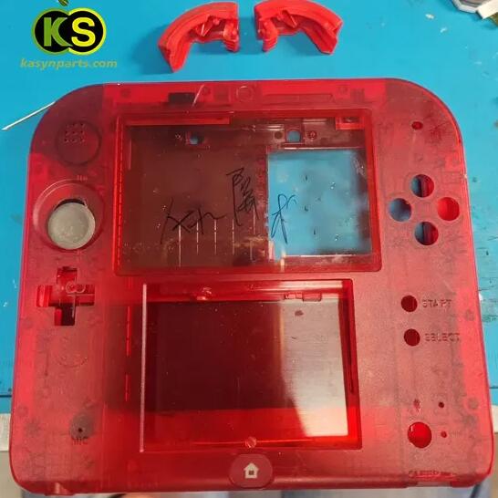 Limited Custom Nintendo 2DS Crystal Clear red Shell Housing Replacement - Image 3