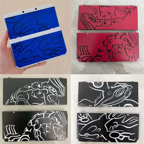 New 3DS Kyogre Cover Plates Replacement – Pokemon Center Kyogre Faceplate Top & Bottom Shell Housing